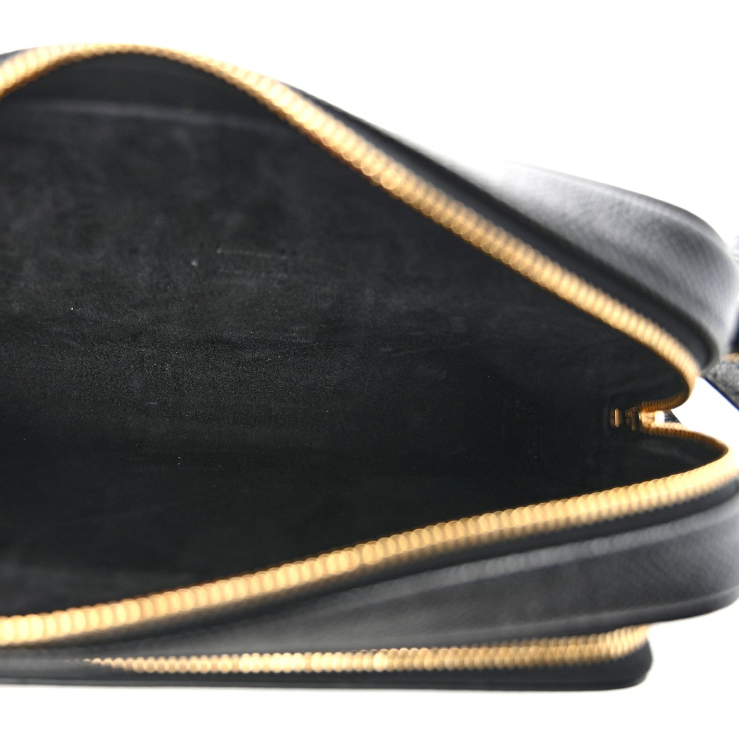 Grained Calfskin Caro Double Pouch Black