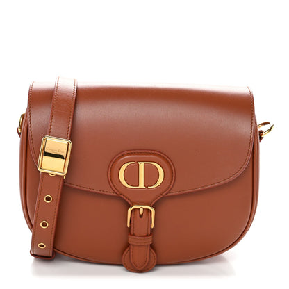 Box Calfskin Medium Bobby Flap Dark Tan