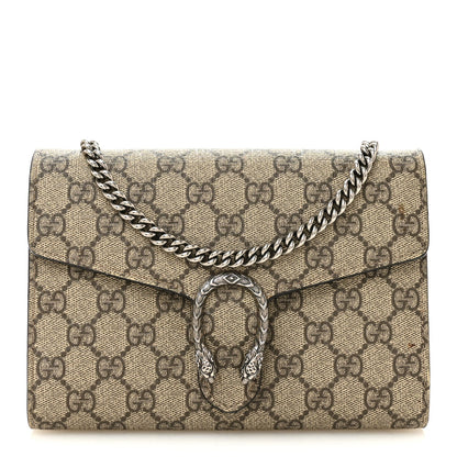 GG Supreme Monogram Mini Dionysus Chain Wallet Beige Vulcanic Red
