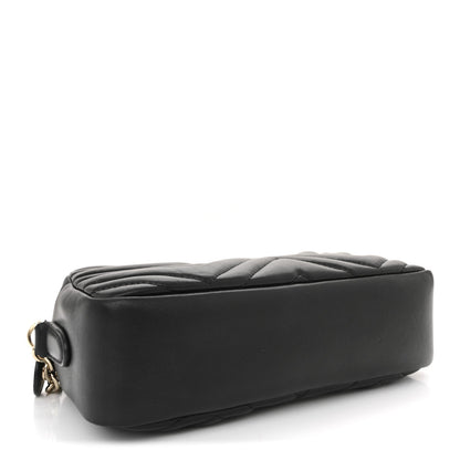 Calfskin Matelasse Small GG Marmont Camera Bag Black