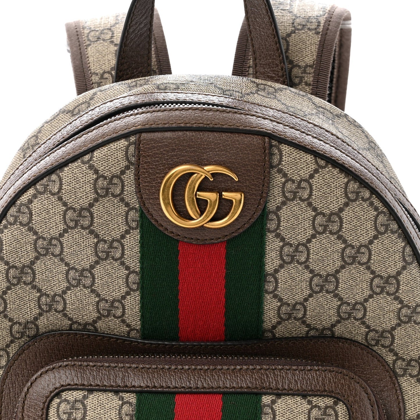 GG Supreme Monogram Calfskin Web Small Ophidia Day Backpack Beige Ebony New Acero