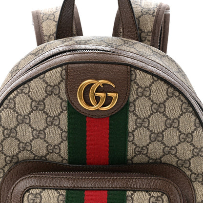 GG Supreme Monogram Calfskin Web Small Ophidia Day Backpack Beige Ebony New Acero