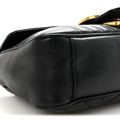 Calfskin Matelasse Small GG Marmont Shoulder Bag Black