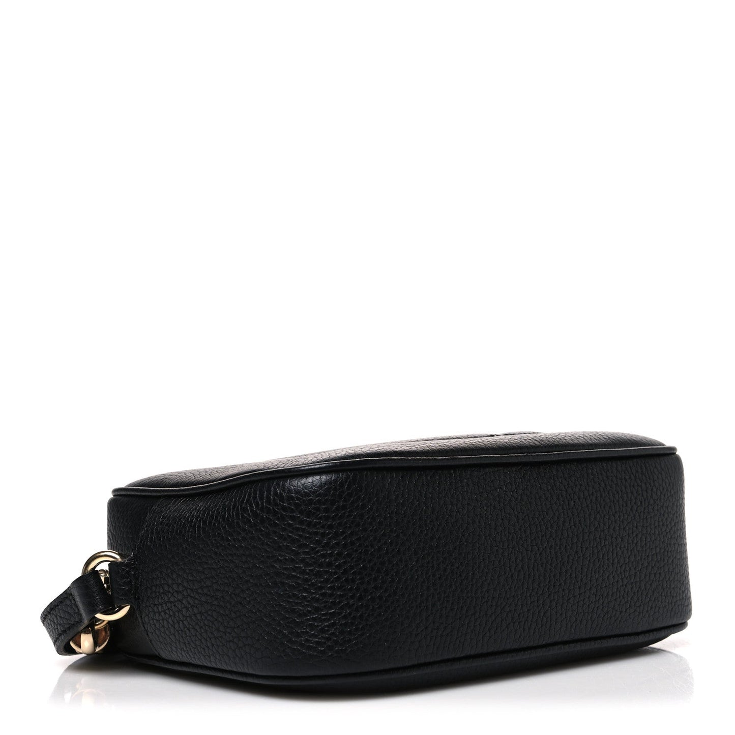 Pebbled Calfskin Small Soho Disco Bag Black