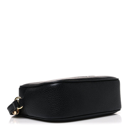 Pebbled Calfskin Small Soho Disco Bag Black