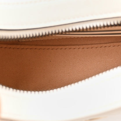 Calfskin Matelasse Chevron Mini GG Marmont Half Moon Hobo Mystic White