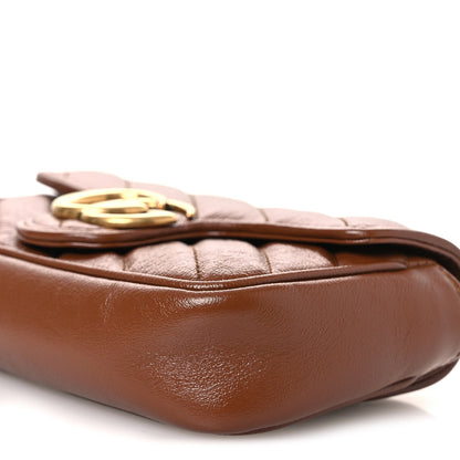 Azalea Calfskin Matelasse Diagonal Super Mini GG Marmont Shoulder Bag Cuir