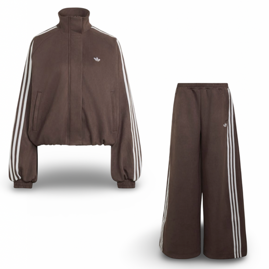ADIDAS ORIGINALS FAUX SUEDE TRACKSUIT - Women’s -AURORA COFFEE