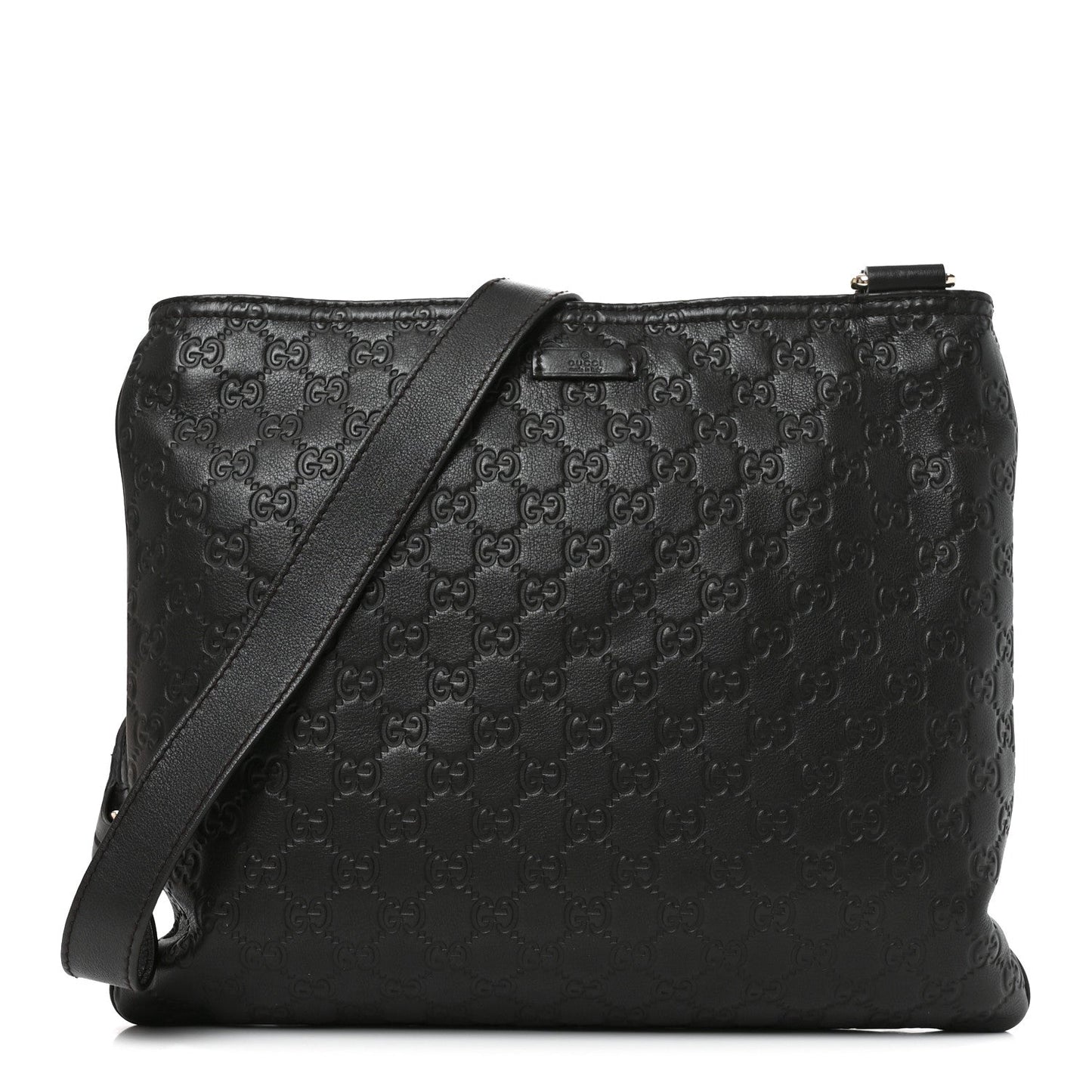 Guccissima Medium Flat Messenger Bag Black