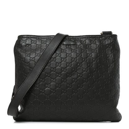 Guccissima Medium Flat Messenger Bag Black