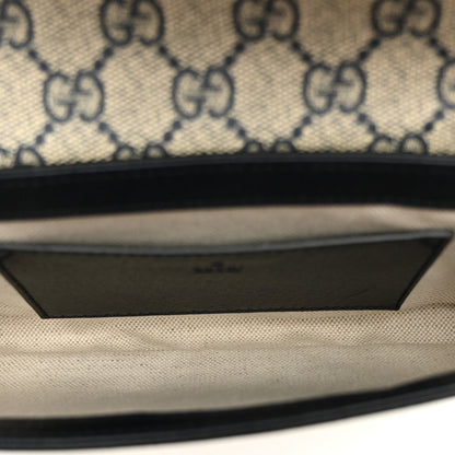 GG Supreme Monogram Textured Dollar Calfskin Web Mini Ophidia Envelope Shoulder Bag Beige Blue