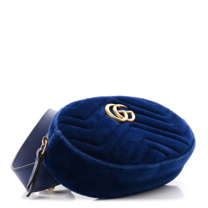 Velvet Matelasse GG Marmont Belt Bag 75 30 Cobalt Blue