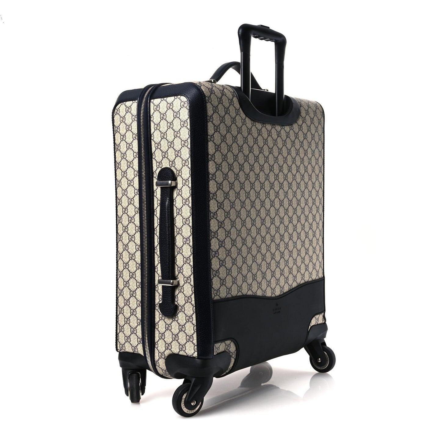 GG Supreme Monogram Textured Dollar Calfskin Web Savoy Cabin Plus Trolley Beige Blue