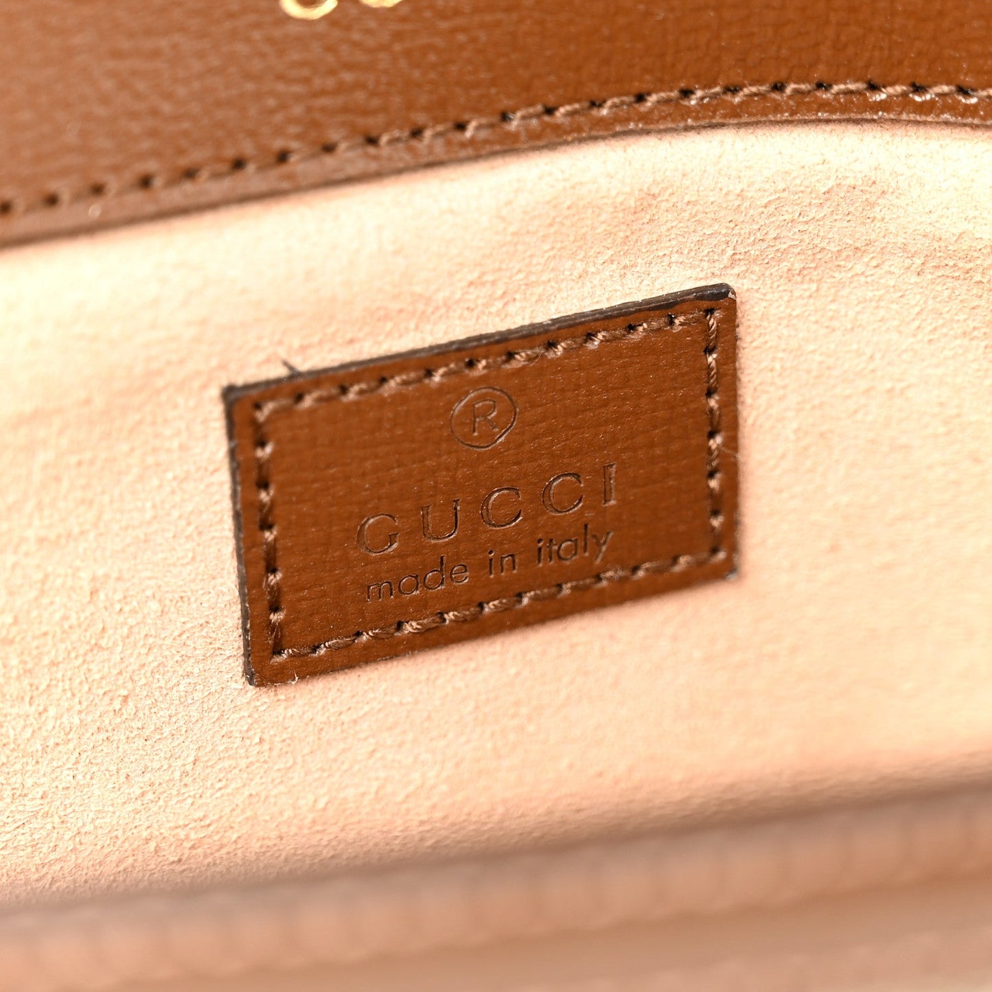 GG Supreme Monogram Small Horsebit 1955 Chain Shoulder Bag Beige Ebony Brown Sugar