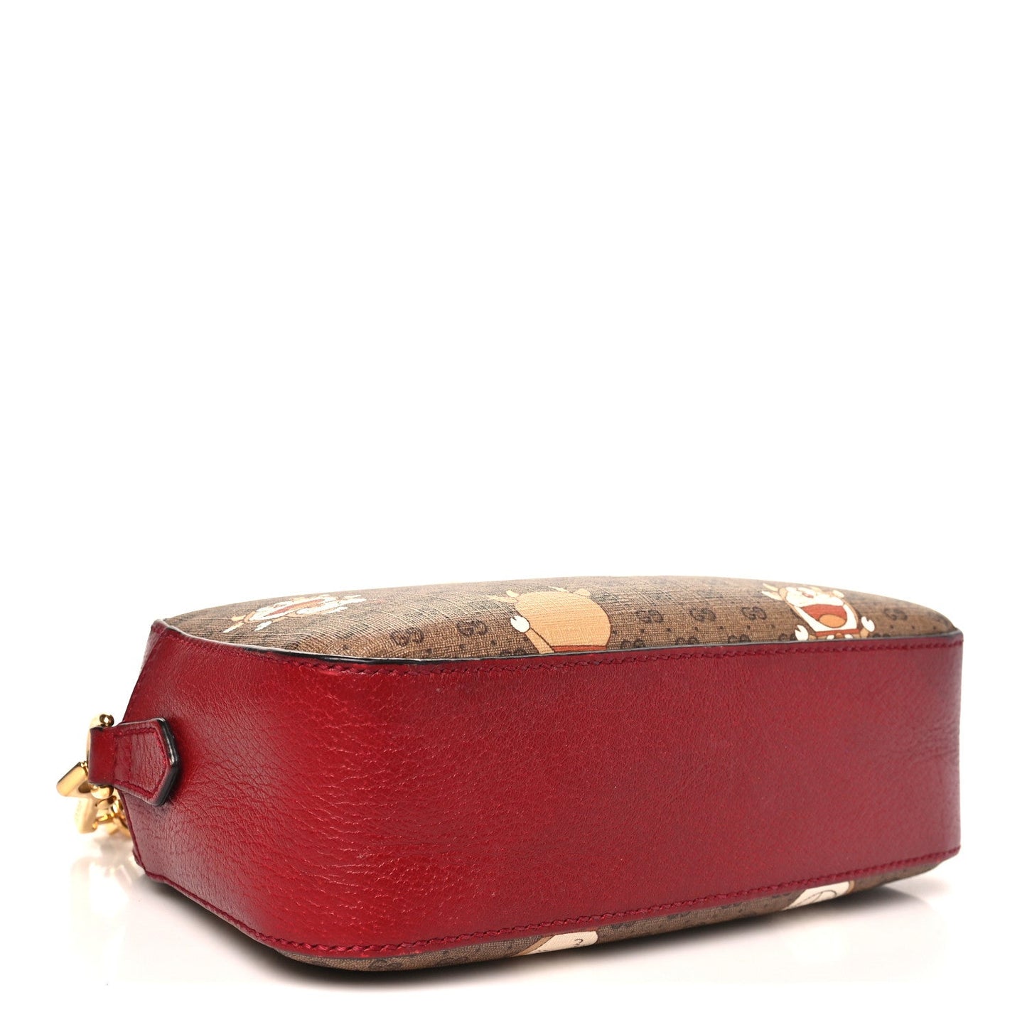X DORAEMON Mini Vintage GG Supreme Monogram Shoulder Bag Beige Cherry Red