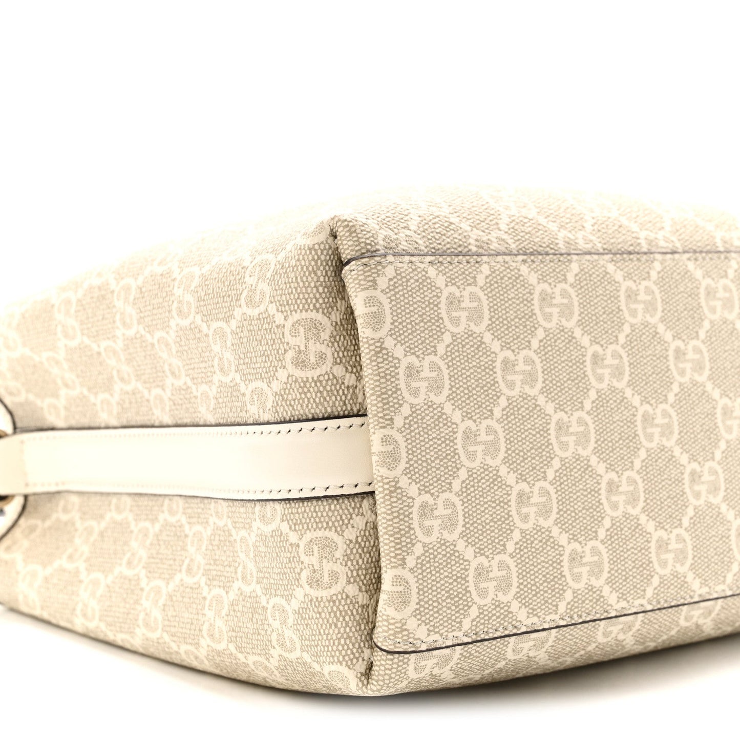 GG Supreme Monogram Emblem Small Shoulder Bag Beige White