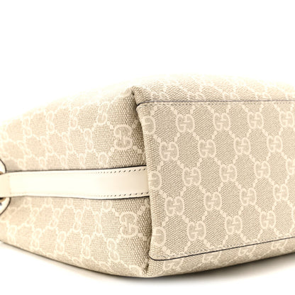 GG Supreme Monogram Emblem Small Shoulder Bag Beige White