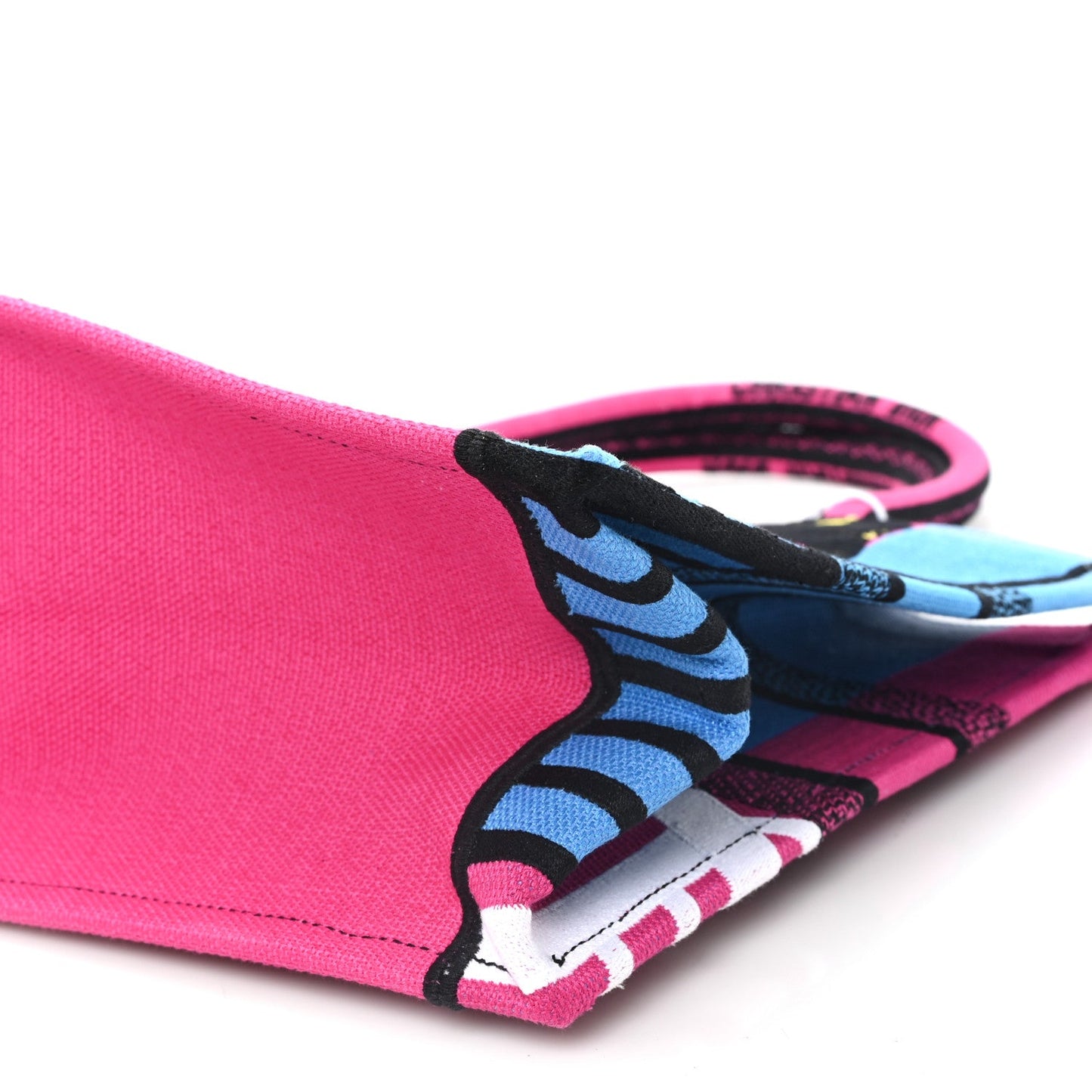 Canvas Embroidered Medium Jungle Pop Book Tote Fuchsia Multicolor