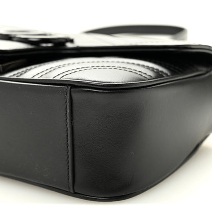 Calfskin Matelasse Monochrome Mini GG Marmont Shoulder Bag Black