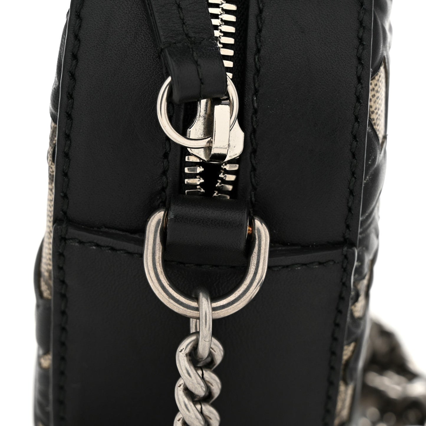 GG Supreme Monogram Arabesque Mini Chain Shoulder Bag Beige Black