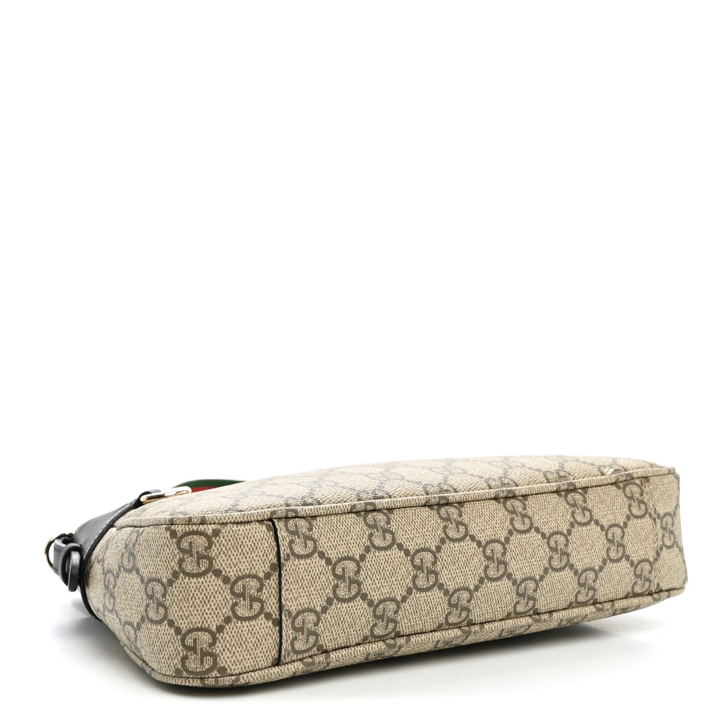 GG Supreme Monogram Textured Calfskin Small Emblem Shoulder Bag Beige Black