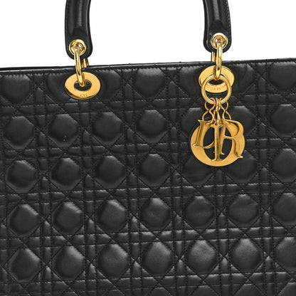 Lambskin Cannage Large Lady Dior Black Black