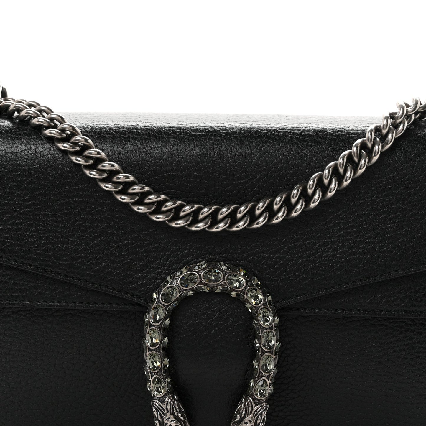 Pebbled Calfskin Small Dionysus Shoulder Bag Black