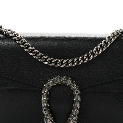 Pebbled Calfskin Small Dionysus Shoulder Bag Black
