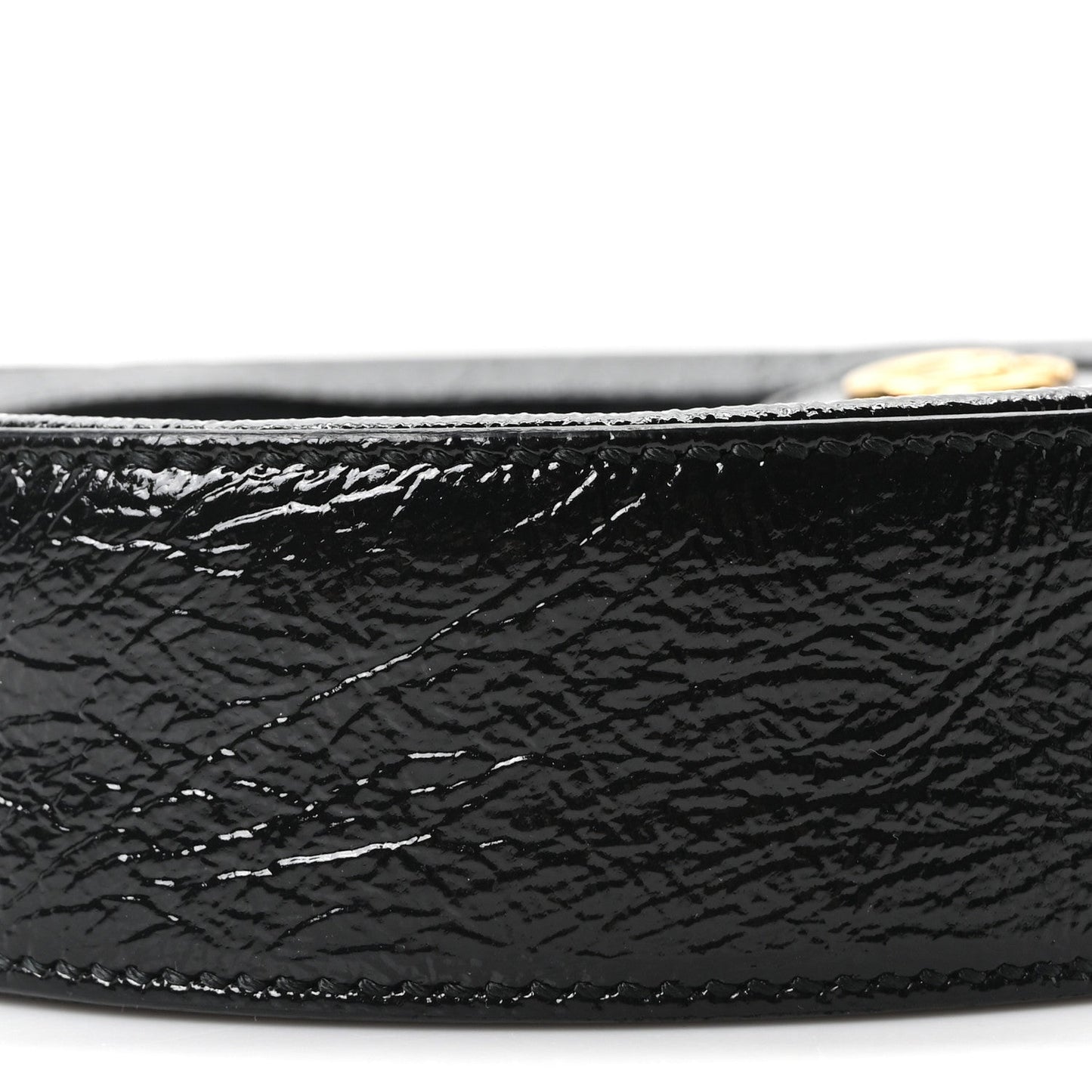 Suede Patent Web Mini Ophidia Round Shoulder Bag Black