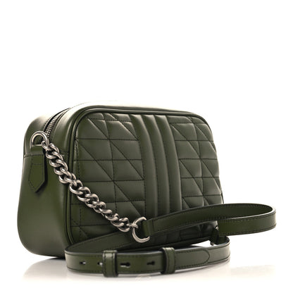 Calfskin Matelasse Aria Small GG Marmont Chain Shoulder Bag Military Wood