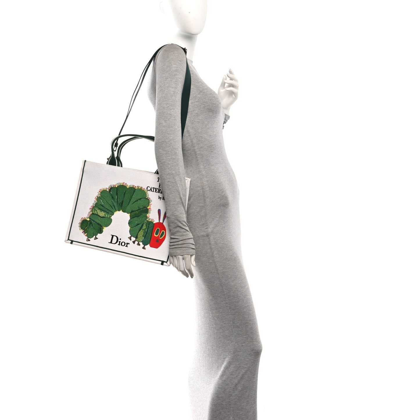 Canvas Embroidered Medium The Very Hungry Caterpillar Book Tote With Strap White Multicolor