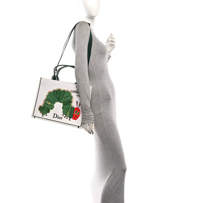 Canvas Embroidered Medium The Very Hungry Caterpillar Book Tote With Strap White Multicolor