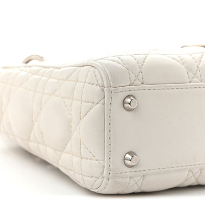 Lambskin Cannage Mini Lady Dior White
