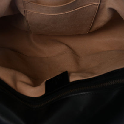 Calfskin Matelasse Large GG Marmont Shoulder Bag Black
