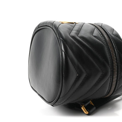 Calfskin Matelasse Mini GG Marmont Round Backpack Black