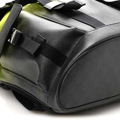 GG Supreme Monogram Large Double Buckle Backpack Green