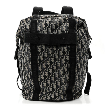 Oblique Calfskin Safari Backpack Navy Blue
