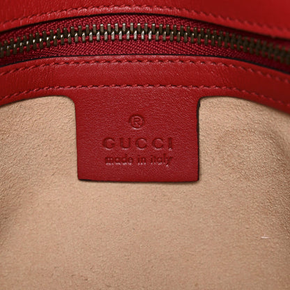 Calfskin Matelasse Small GG Marmont Shoulder Bag Hibiscus Red