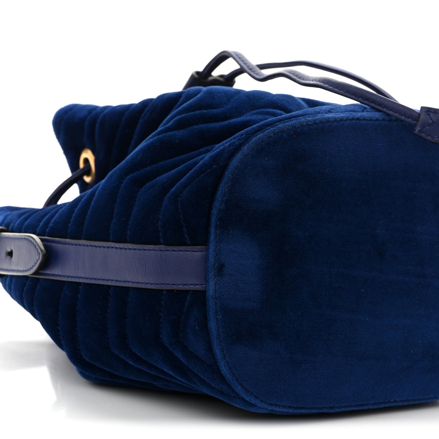 Velvet Matelasse GG Marmont Bucket Bag Cobalt Blue