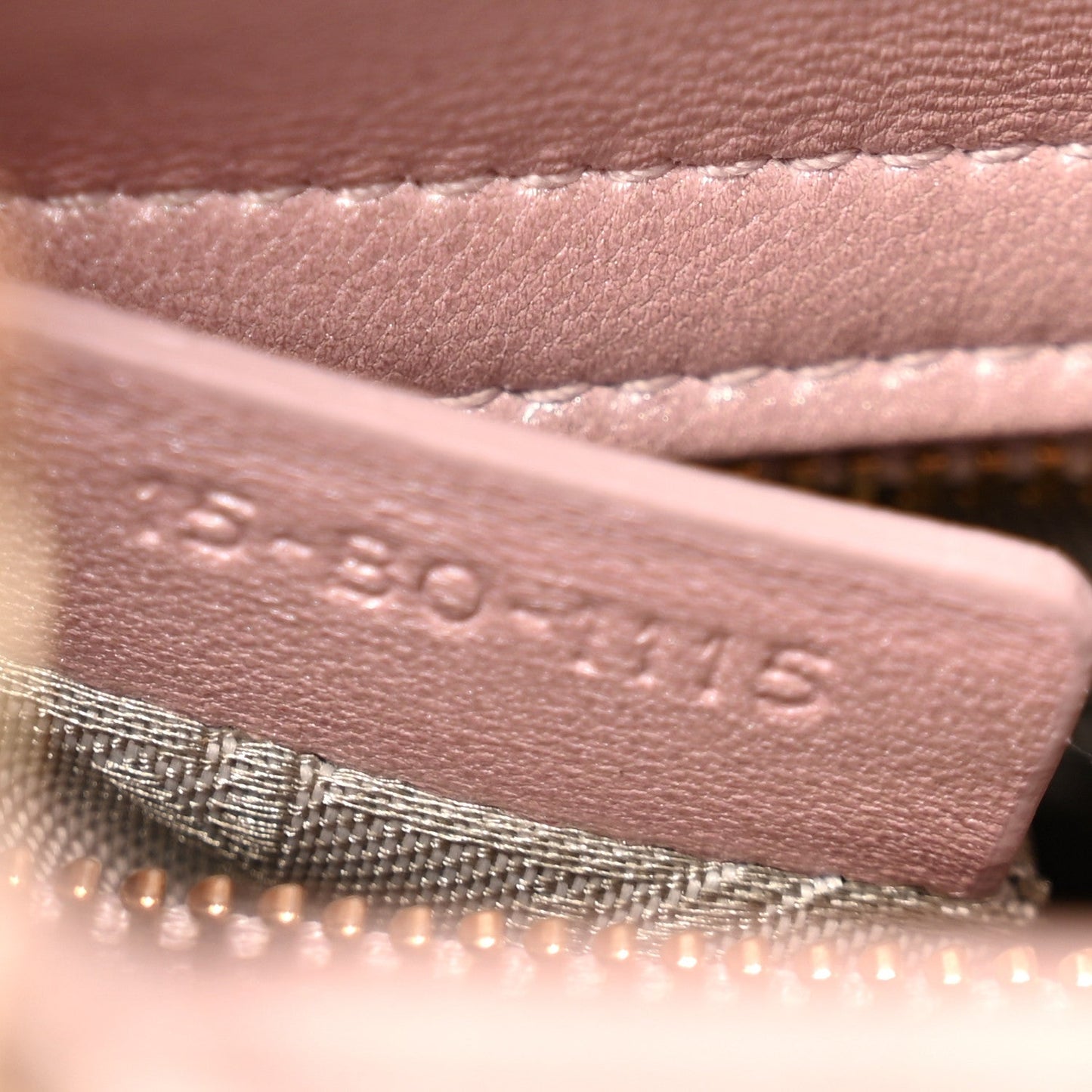 Metallic Lambskin Cannage Mini Lady Dior Lotus