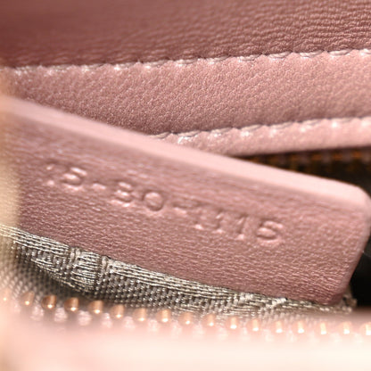 Metallic Lambskin Cannage Mini Lady Dior Lotus