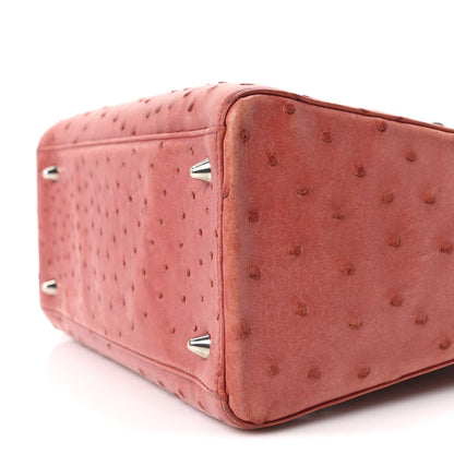 Ostrich Medium Lady Dior Red
