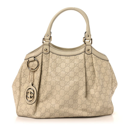 Guccissima Medium Sukey Tote Mystic White