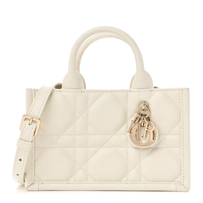 Calfskin Macrocannage Mini Book Tote Latte
