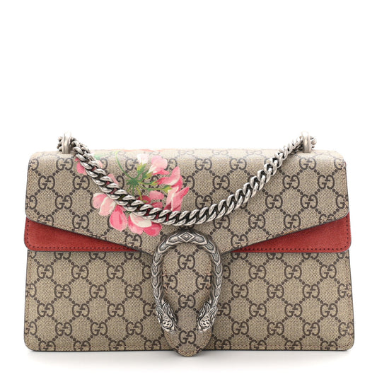 GG Supreme Monogram Blooms Small Dionysus Shoulder Bag Beige Multicolor Dry Rose