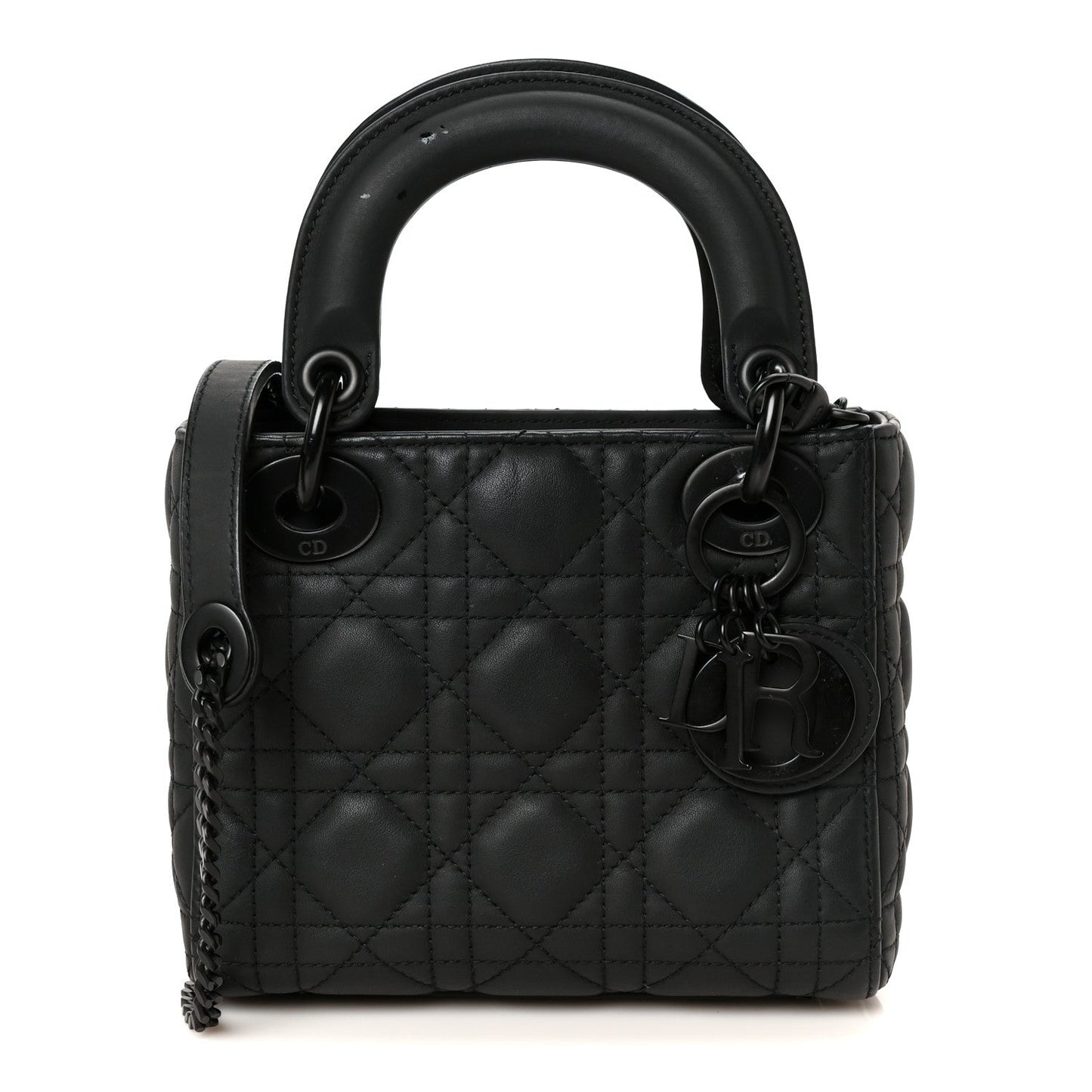 Ultra Matte Calfskin Cannage Mini Lady Dior Black