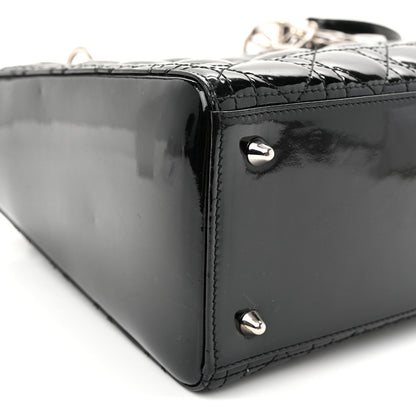 Patent Cannage Medium Lady Dior Black