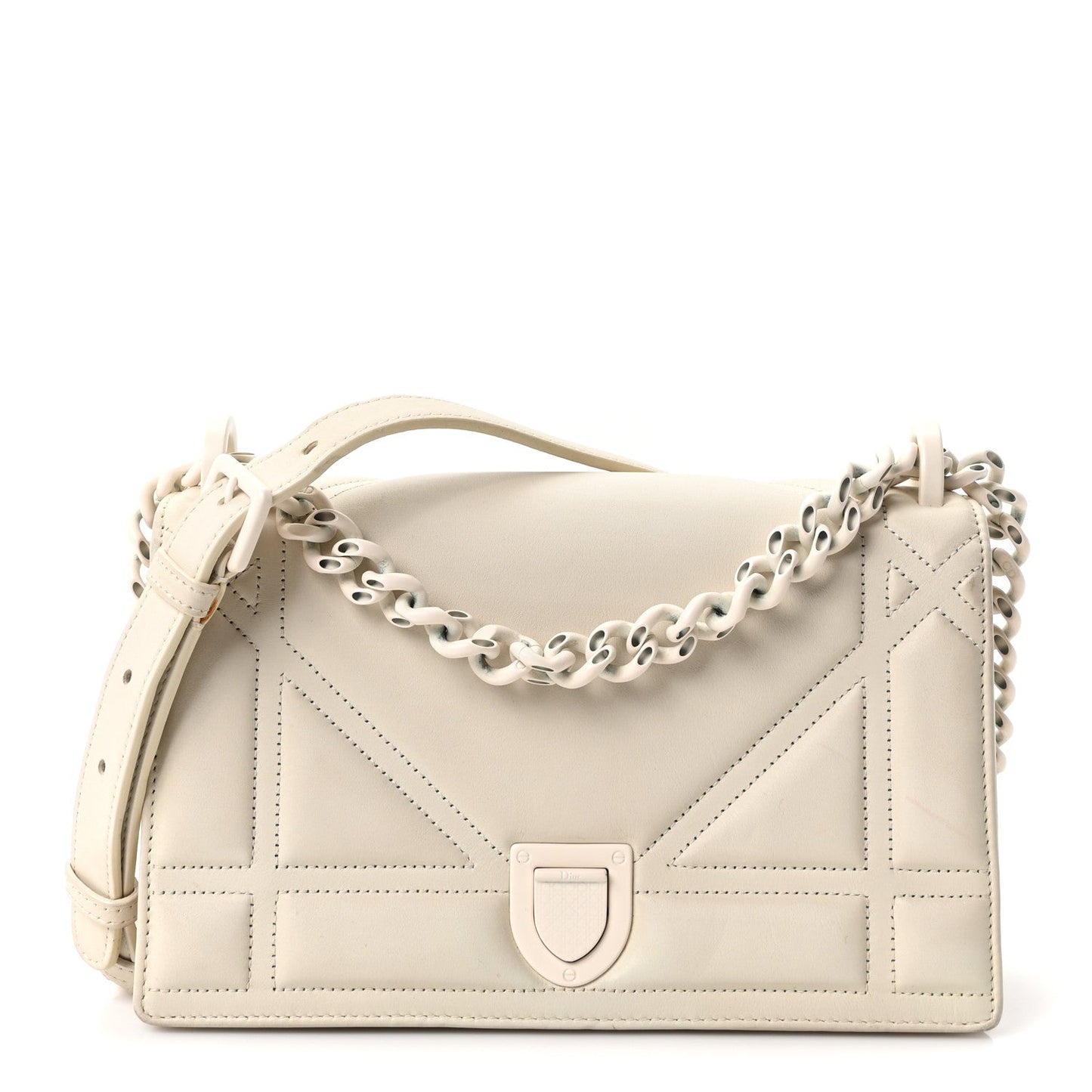 Ultra Matte Calfskin Small Diorama Flap Bag White