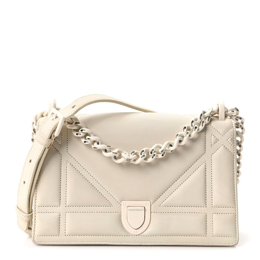 Ultra Matte Calfskin Small Diorama Flap Bag White
