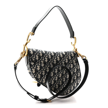 Oblique Saddle Bag With Strap Blue